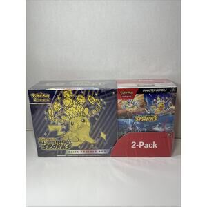 Pokémon Surging Sparks Elite Trainer Box Booster Bundle Costco 2-Pack SEALED New